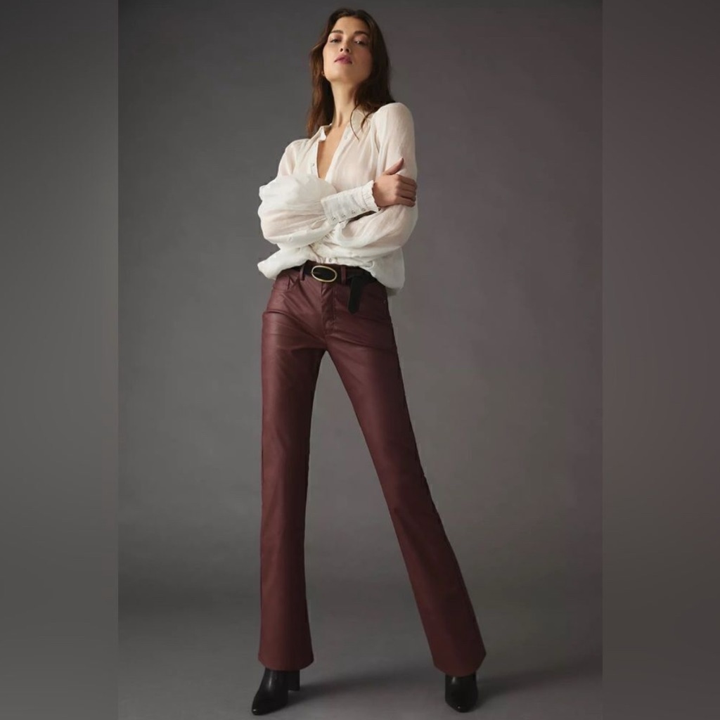 Pilcro The Yaya Mid Rise Vegan Leather Pants
